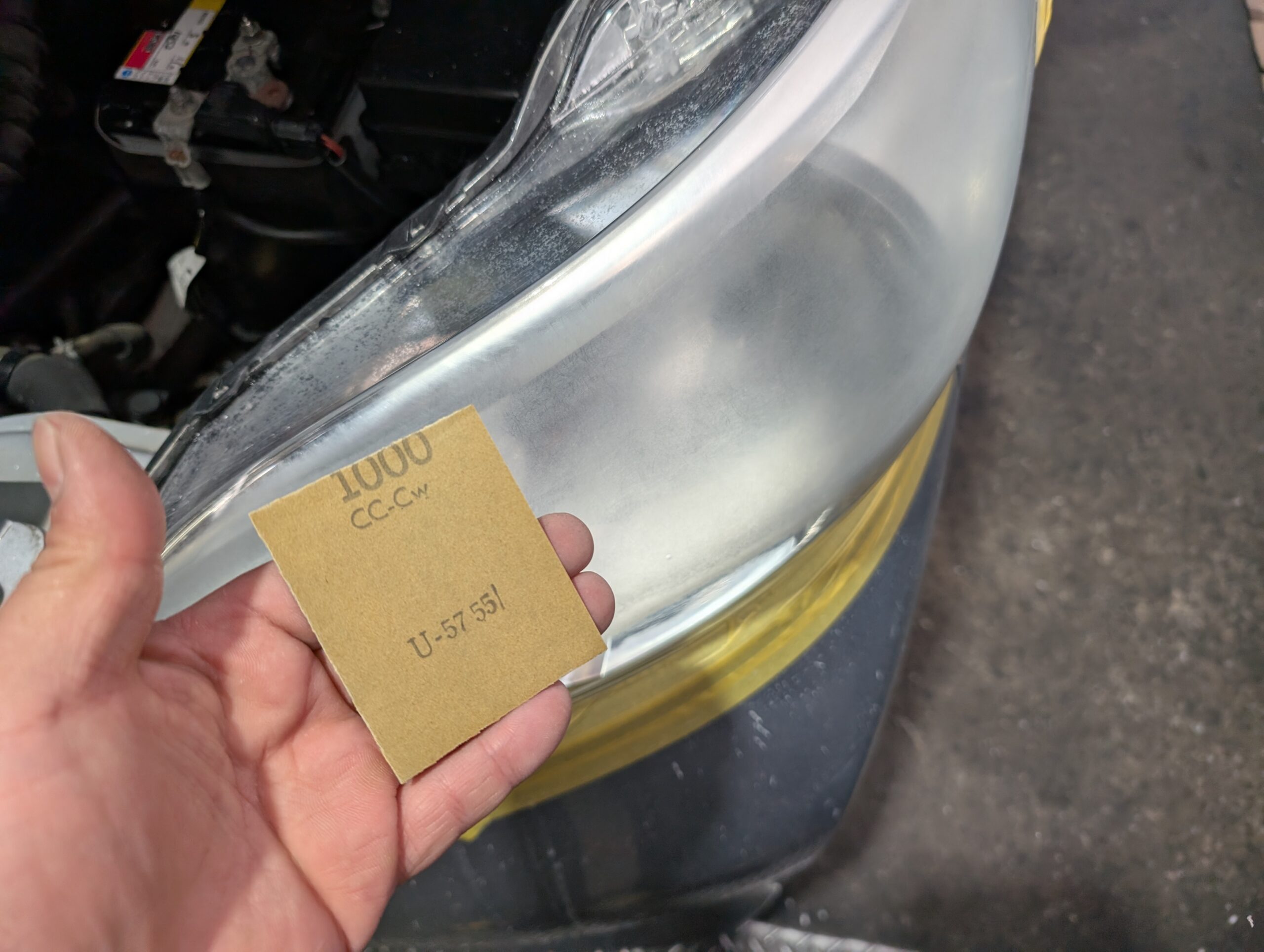 1000番の耐水ペーパーで研磨